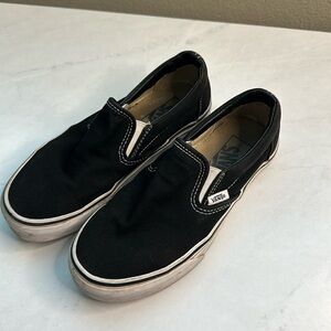 Vans black slip on